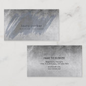 水彩(ばちゃばちゃ)跳ねるブラックグレー抽象芸術 モダン 名刺 (正面/裏面)