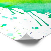 水彩（ばちゃばちゃ）跳ねるマンダラポスター。 ポスター (角)