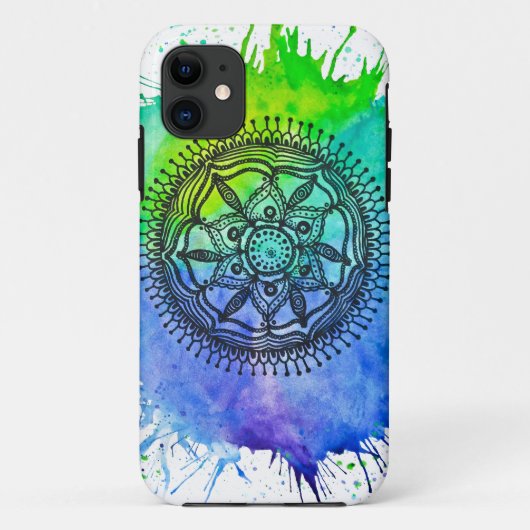 水彩(ばちゃばちゃ)跳ねるマンダラヴィベ Case-Mate iPhoneケース (裏面)