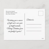 水彩（ばちゃばちゃ）跳ねる光沢オーナメントクリスマス シーズンポストカード (裏面)