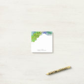 水彩（ばちゃばちゃ）跳ねる、シックなモダングリーンブルー&アクア ポストイット (デスク上)