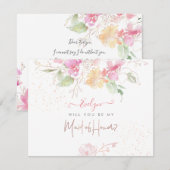 水彩・ほんのりロマンスの伴娘 招待状 (正面/裏面)