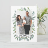 水彩（みか）エレガント松（まつ）の額（ば）の写真が新年を迎える シーズンカード (スタンド正面)