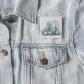 水彩、アパレル、森林、鹿、雪、木 缶バッジ (インサイチュ)