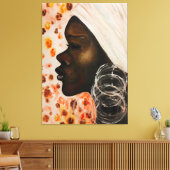 水彩 – アフリカ美しい キャンバスプリント (インサイチュ (リビング))