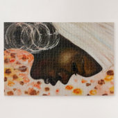 水彩 – アフリカ美しい- 絵を描 Migned著 ジグソーパズル (横)