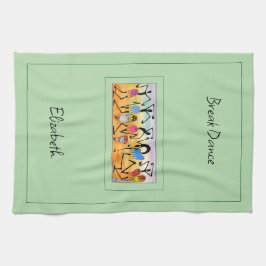 水彩、アフルカンアート素晴らしハートウォーミングダンス キッチンタオル