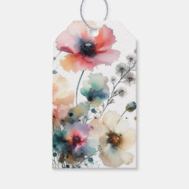 水彩 アルコールインク ギフトタグ