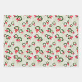 水彩&インククリスマスリースギフトラップ ラッピングペーパーシート (正面3)