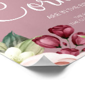 水彩　ウェディングシャワーのためのコルクの数当てゲーム看板 ポスター (角)