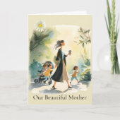 水彩　エレガントママ - 母の日カード カード (正面)