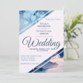 *～* 水彩　エレガント　トレンディ　水彩　ウェディング 招待状 (スタンド正面)