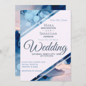 *～* 水彩　エレガント　トレンディ　水彩　ウェディング 招待状 (正面/裏面)