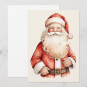 水彩　エレガント　レトロ　クラシック　サンタクロース シーズンカード (正面/裏面)