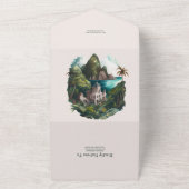 水彩 カリブ海 デスティネーション ウェディング オール イン オー オールインワン招待状 (外側)