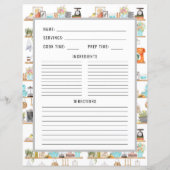 水彩 キッチン ツール | レシピ バインダー ページ (裏面)