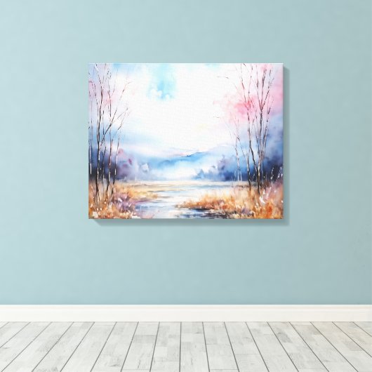 水彩 キャンバスプリント (インサイチュ (ウッドフロア))