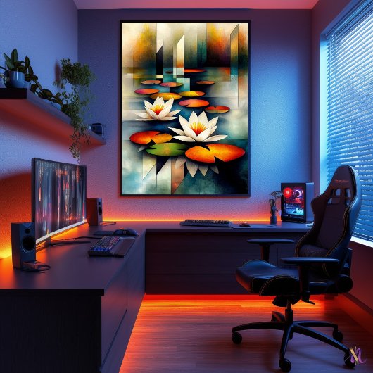 水彩 – キュービズムのミニマリスト ポスター