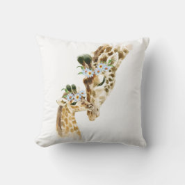水彩,キリン,ママとベビー,赤ちゃんシャワー, n クッション