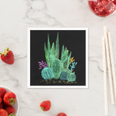 水彩、サボテン スタンダードカクテルナプキン (インサイチュ)