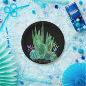 水彩、サボテン ペーパープレート (パーティー)