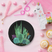 水彩、サボテン ペーパープレート (パーティー)