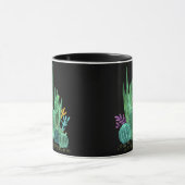 水彩、サボテン マグカップ (中央)