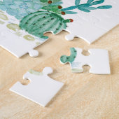 水彩、サボテン、多肉類 ジグソーパズル (側面)