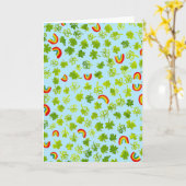 水彩 シャムロックと虹 アイルランド風聖パトリックの日 カード (黄色い花)