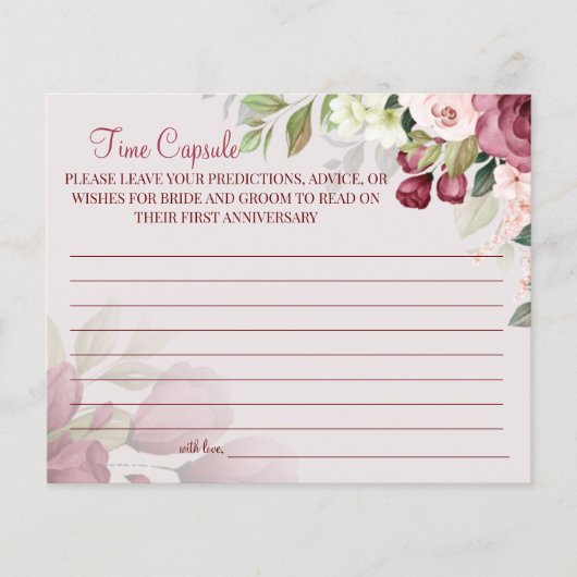 水彩 タイムカプセル 結婚記念日 カード (正面)