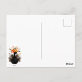 水彩 ターキー BOHO 秋の花 フラワーズ サンクスギビング ポストカード (裏面)