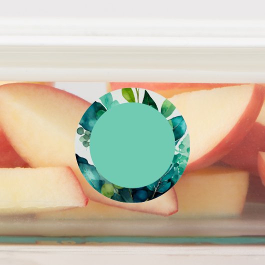 水彩，ティール（緑がかった色），青，緑，植物学，抽象芸術 ラベル (貼付)