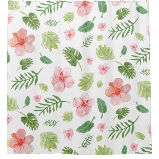 水彩（トロピカル） シャワーカーテン (正面)