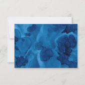 水彩 ネイビー 花 エレガント ご返信お願いします 出欠カード (裏面)