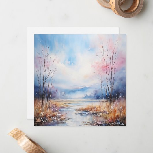 水彩 ノートカード (正面/裏面インサイチュ)