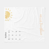 水彩「ハローサンシャイン」ベビーマイルストーンフリース フリースブランケット (正面(横))