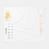 水彩「ハローサンシャイン」ベビーマイルストーンフリース フリースブランケット (正面(横))