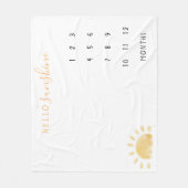 水彩「ハローサンシャイン」ベビーマイルストーンフリース フリースブランケット (正面)