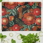 水彩、バラ。 キッチンタオル (折り畳み)