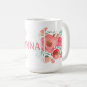 水彩、バラ。 コーヒーマグカップ (正面右)