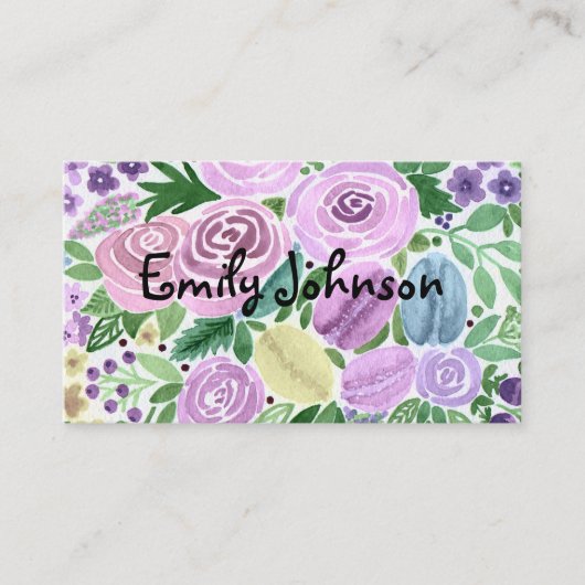 水彩、パーソナルカード 名刺 (正面)