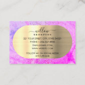 水彩&パープルマーブルフェイク金ゴールドグリッター箔 名刺 (裏面)