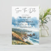 水彩 ビッグサー カリフォルニア海岸 ウェディング セーブザデート (スタンド正面)