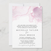 水彩 | ピンクとパープルのフォーマルな結婚式 招待状 (正面)