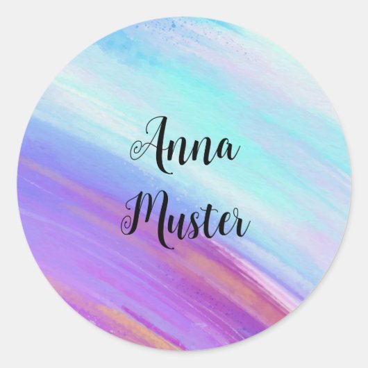 水彩 – ピンク色 | ラウンド ラウンドシール (正面)