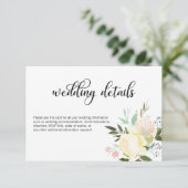 水彩 フラワー ブッシュピンク ベージュの花のウェディング ディテール 招待状 (スタンド正面)