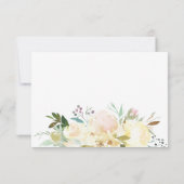 水彩 フラワー ブッシュピンク ベージュの花のウェディング ディテール 招待状 (裏面)