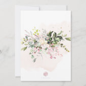 水彩 ブラッシュ ピンク ユーカリ リハーサル ディナー 招待状 (裏面)