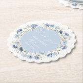 水彩 ブルーガール 男の子ベビーシャワー ペーパーコースター (アングル)