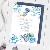 水彩　ベイビーシャワー　インビテーション　アンダーザシー 招待状